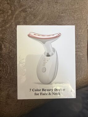 7-Color White & Rose Gold Beauty Device for Face & Neck